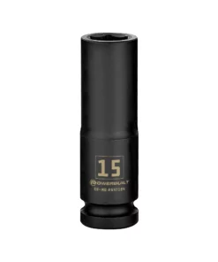 Powerbuilt 1/2 Inch Drive x 15 MM 6 Point Deep Impact Socket - 647184