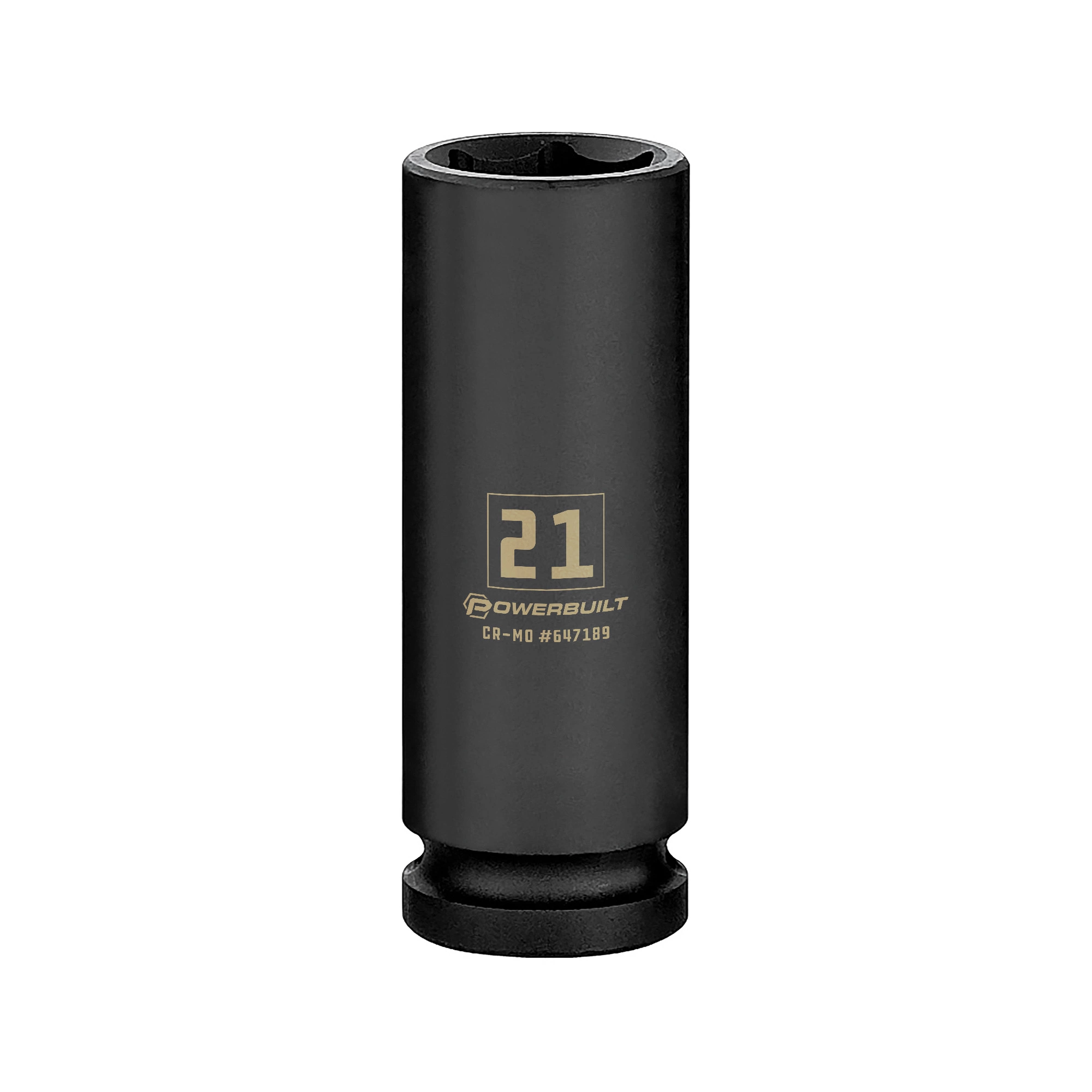Powerbuilt 1/2 Inch Drive x 21 MM 6 Point Deep Impact Socket - 647189 1 Powerbuilt 1/2 Inch Drive x 21 MM 6 Point Deep Impact Socket - 647189