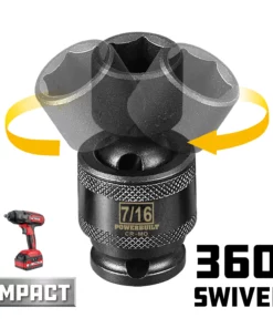 Powerbuilt 1/4" Drive 6 Pt. SAE Universal Impact Socket 7/16" - 647213 8 Powerbuilt 1/4" Drive 6 Pt. SAE Universal Impact Socket 7/16" - 647213 -Hot Sale Powerbuilt Shop 647213 03