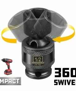 Powerbuilt 1/4" Drive 1/2" Universal Impact 6 Pt Socket - 647214 -Hot Sale Powerbuilt Shop 647214 03