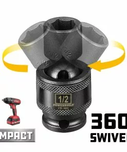 Powerbuilt 3/8" Drive 6 Pt. SAE Universal Impact Socket 1/2" - 647218 -Hot Sale Powerbuilt Shop 647218 03