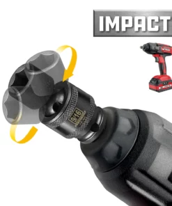 Powerbuilt 3/8" Dr. 9/16" SAE Universal Joint Impact Socket - 647219 -Hot Sale Powerbuilt Shop 647219 04