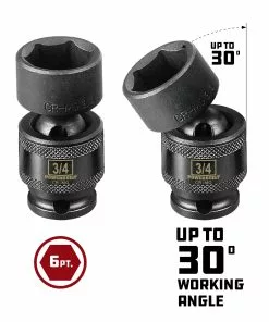 Powerbuilt 3/8" Drive 6 Pt. SAE Universal Impact Socket 3/4" - 647222 -Hot Sale Powerbuilt Shop 647222 05