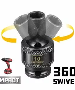 Powerbuilt 3/8 in. Drive 6 Point Metric Universal Impact Socket 10mm - 647223 8 Powerbuilt 3/8 in. Drive 6 Point Metric Universal Impact Socket 10mm - 647223 -Hot Sale Powerbuilt Shop 647223 03