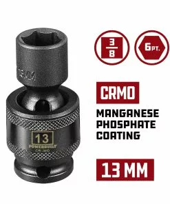 Powerbuilt 3/8" Drive 6 Pt. Metric Universal Impact Socket 13mm - 647225 7 Powerbuilt 3/8" Drive 6 Pt. Metric Universal Impact Socket 13mm - 647225 -Hot Sale Powerbuilt Shop 647225 02