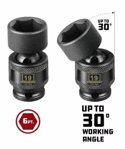 Powerbuilt 3/8" Drive 6 Pt. Metric Universal Impact Socket 19mm - 647229 -Hot Sale Powerbuilt Shop 647229 05