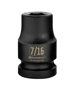 Powerbuilt 3/8 in. Drive x 7/16 in. 6 Point Impact Socket - 647243