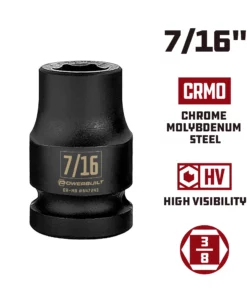 Powerbuilt 3/8 in. Drive x 7/16 in. 6 Point Impact Socket - 647243 7 Powerbuilt 3/8 in. Drive x 7/16 in. 6 Point Impact Socket - 647243 -Hot Sale Powerbuilt Shop 647243 7 1620in 02