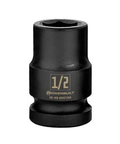 Powerbuilt 3/8 in. Drive x 1/2 in. 6 Point Impact Socket - 647244