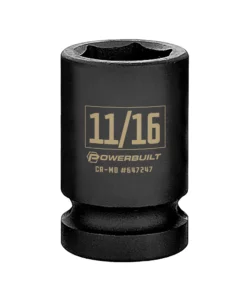 Powerbuilt 3/8 in. Drive x 11/16 in. 6 Point Impact Socket - 647247