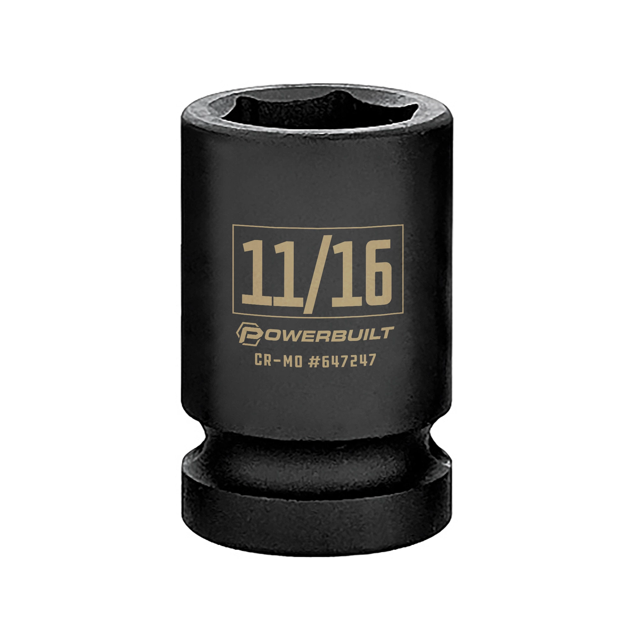 Powerbuilt 3/8 in. Drive x 11/16 in. 6 Point Impact Socket - 647247 1 Powerbuilt 3/8 in. Drive x 11/16 in. 6 Point Impact Socket - 647247