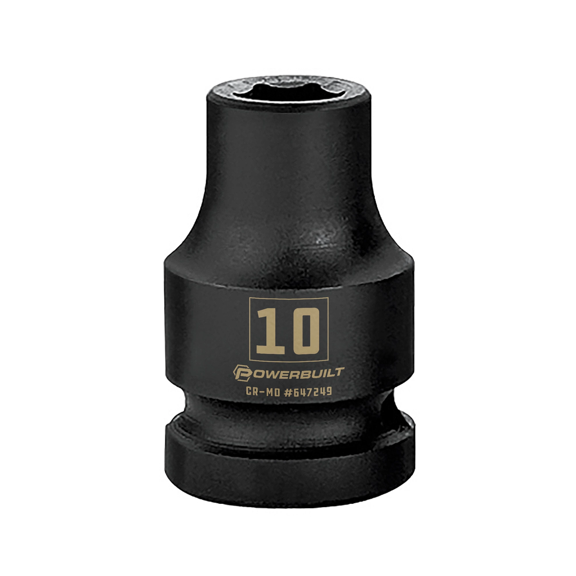 Powerbuilt 3/8 in. Drive x 10 mm 6 Point Impact Socket - 647249 1 Powerbuilt 3/8 in. Drive x 10 mm 6 Point Impact Socket - 647249