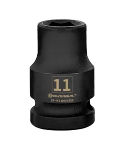 Powerbuilt 3/8 in. Drive x 11 mm 6 Point Impact Socket 11mm - 647250