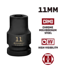 Powerbuilt 3/8 in. Drive x 11 mm 6 Point Impact Socket 11mm - 647250 -Hot Sale Powerbuilt Shop 647250 11mm 02