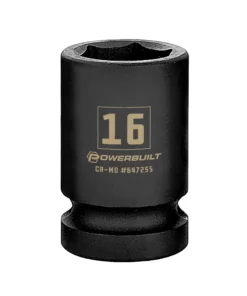 Powerbuilt 3/8 in. Drive x 16 mm 6 Point Impact Socket - 647255