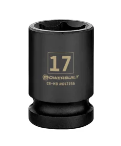 Powerbuilt 3/8 in. Drive x 17 mm 6 Point Impact Socket - 647256