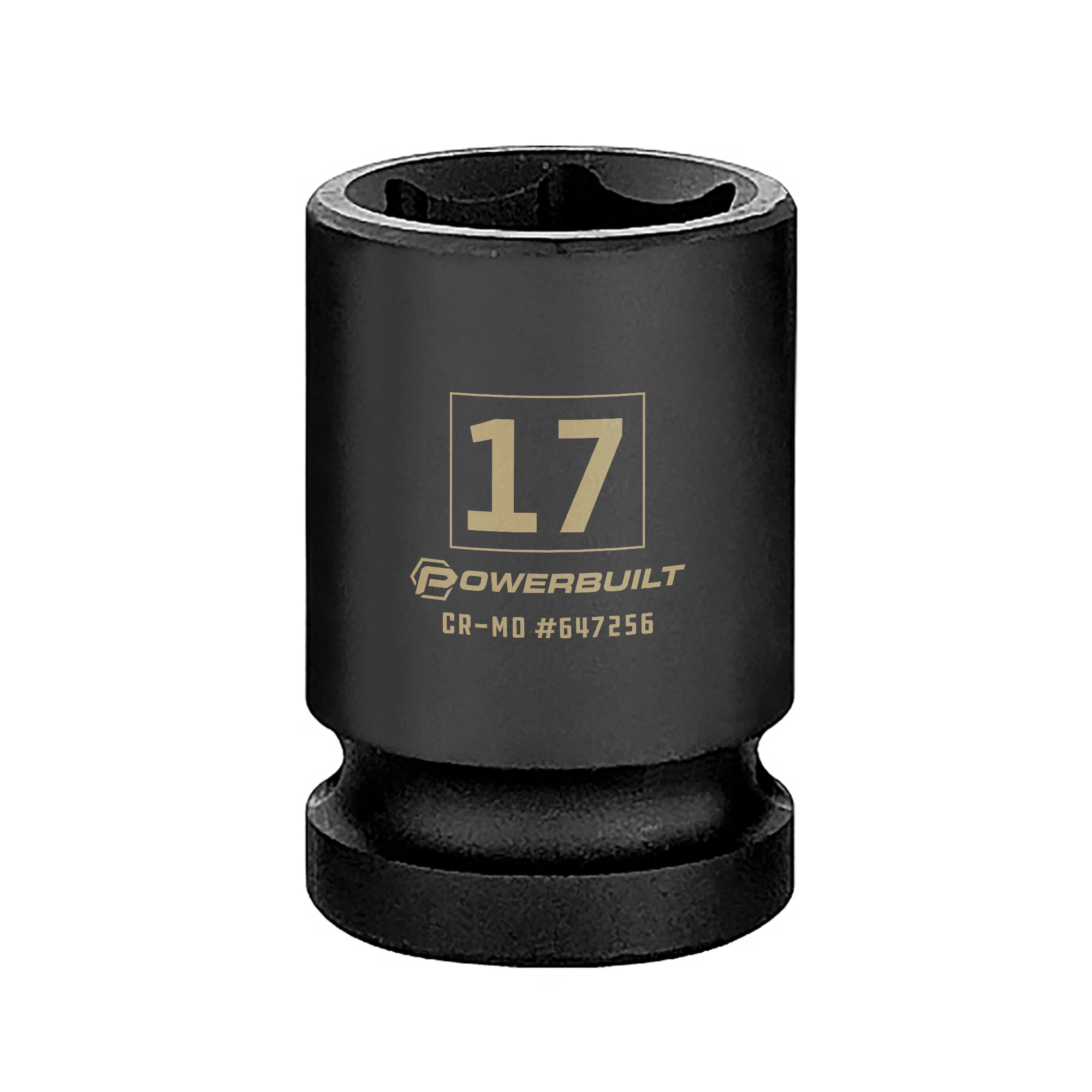 Powerbuilt 3/8 in. Drive x 17 mm 6 Point Impact Socket - 647256 1 Powerbuilt 3/8 in. Drive x 17 mm 6 Point Impact Socket - 647256