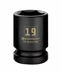 Powerbuilt 3/8 in. Drive x 19 mm 6 Point Impact Socket - 647258