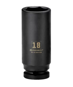 Powerbuilt 3/8 in. Drive x 18 mm 6 Point Deep Well Impact Socket - 647268