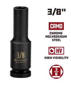 Powerbuilt 3/8 in. Drive x 3/8 in. 6 Point Deep Well Impact Socket - 647272 9 Powerbuilt 3/8 in. Drive x 3/8 in. 6 Point Deep Well Impact Socket - 647272 -Hot Sale Powerbuilt Shop 647272 3 820in 02
