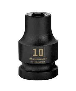 Powerbuilt 1/2 Inch Drive x 10 MM 6 Point Impact Socket - 647279