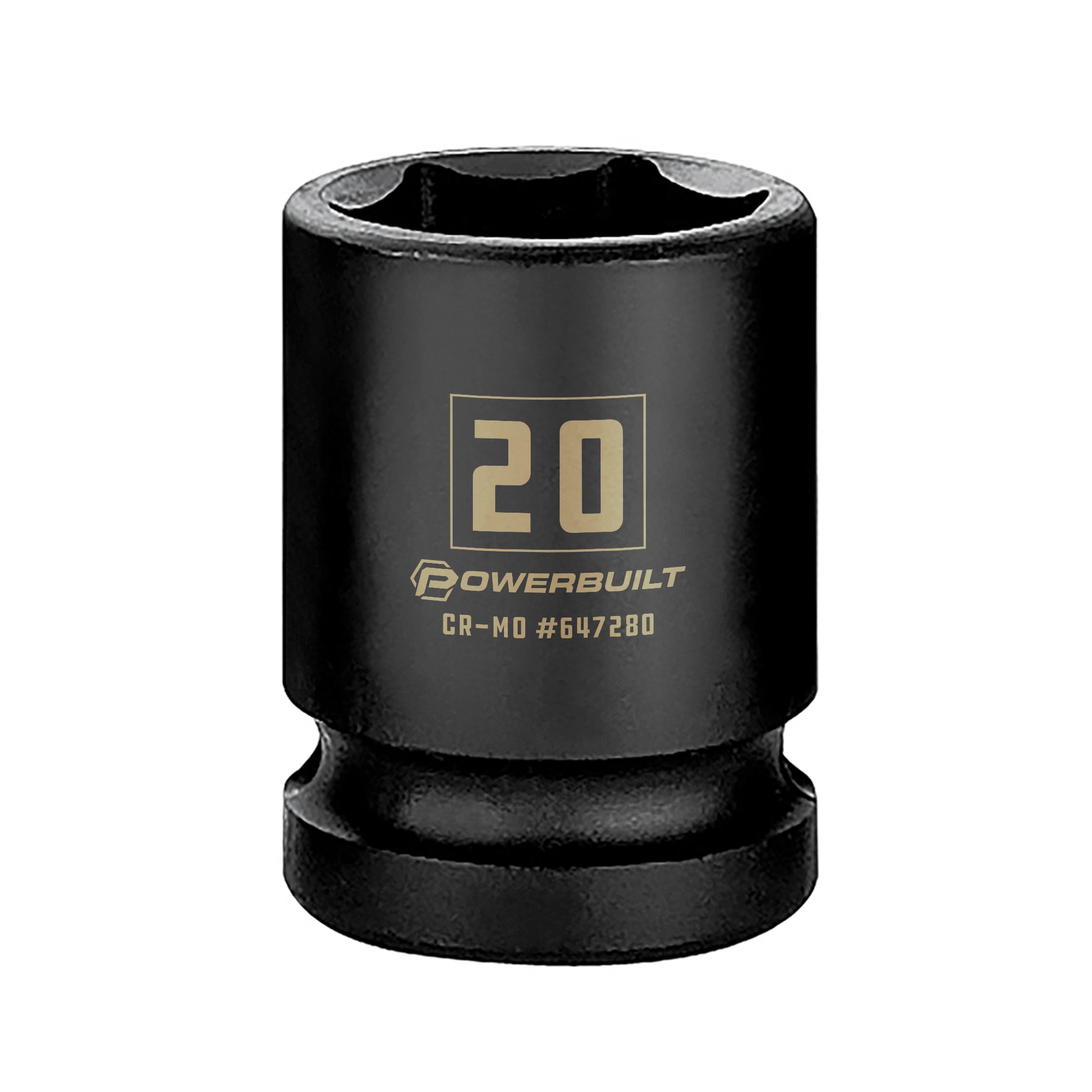 Powerbuilt 1/2 Inch Drive x 20 MM 6 Point Impact Socket - 647280 1 Powerbuilt 1/2 Inch Drive x 20 MM 6 Point Impact Socket - 647280