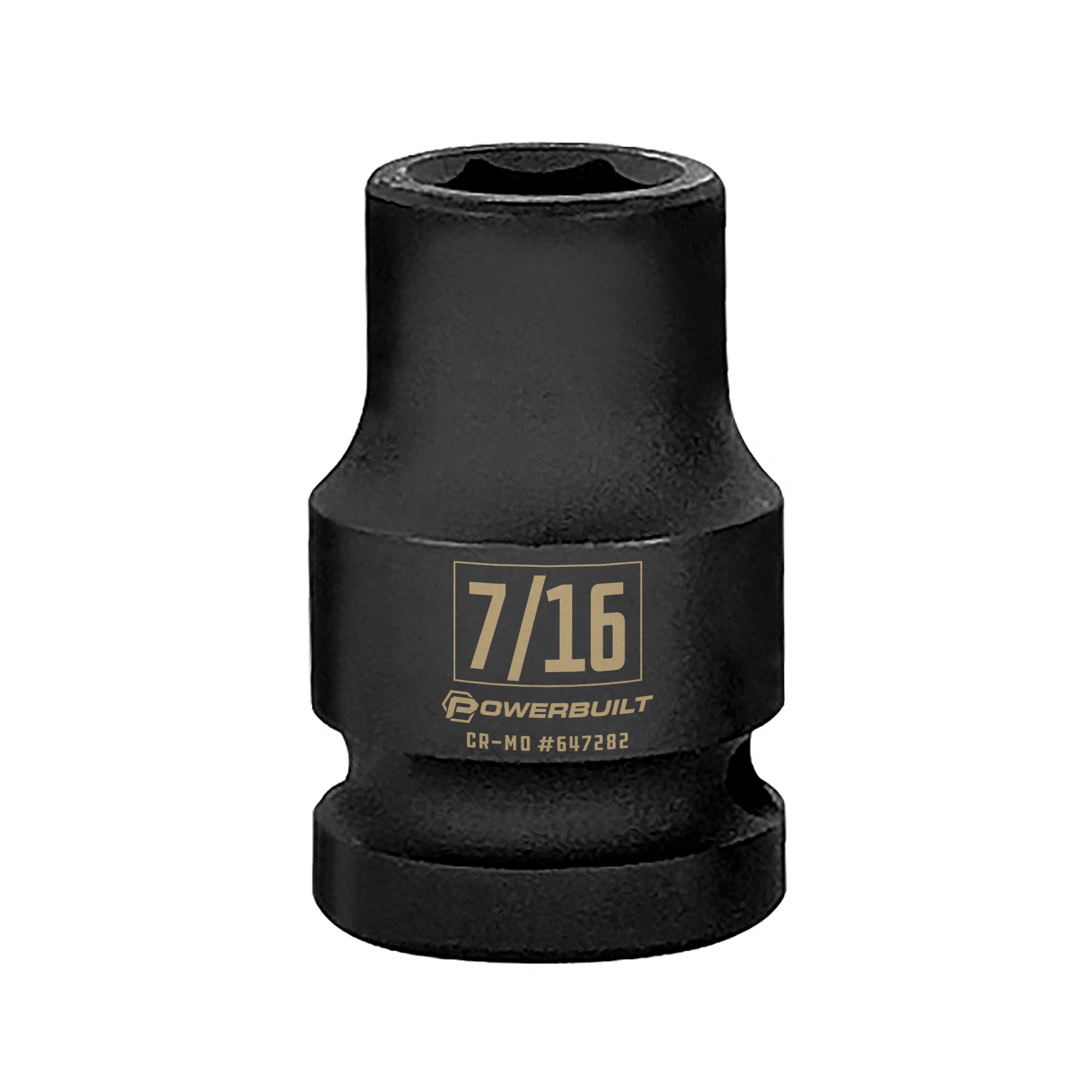 Powerbuilt 1/2 Inch Drive x 7/16 Inch 6 Point Impact Socket - 647282 1 Powerbuilt 1/2 Inch Drive x 7/16 Inch 6 Point Impact Socket - 647282