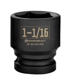 Powerbuilt 1/2 Inch Drive x 1-1/16 Inch 6 Point Impact Socket - 647294