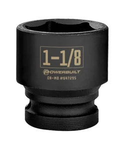 Powerbuilt 1/2 Inch Drive x 1-1/8 Inch 6 Point Impact Socket - 647295