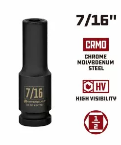 Powerbuilt 1/2 Inch Drive x 7/16 Inch 6 Point Deep Impact Socket - 647297 7 Powerbuilt 1/2 Inch Drive x 7/16 Inch 6 Point Deep Impact Socket - 647297 -Hot Sale Powerbuilt Shop 647297 7 1620in 02