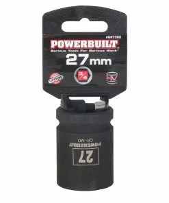 Powerbuilt 3/4" Drive 6 Pt. Metric Impact Socket 27mm - 647382 5 Powerbuilt 3/4" Drive 6 Pt. Metric Impact Socket 27mm - 647382 -Hot Sale Powerbuilt Shop 647382v1