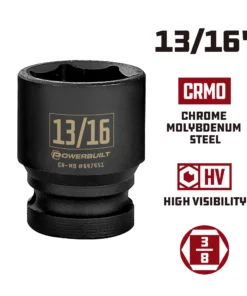 Powerbuilt 3/8 Inch Drive 13/16 Inch Impact Socket - 647451 -Hot Sale Powerbuilt Shop 647451 13 1620in 02