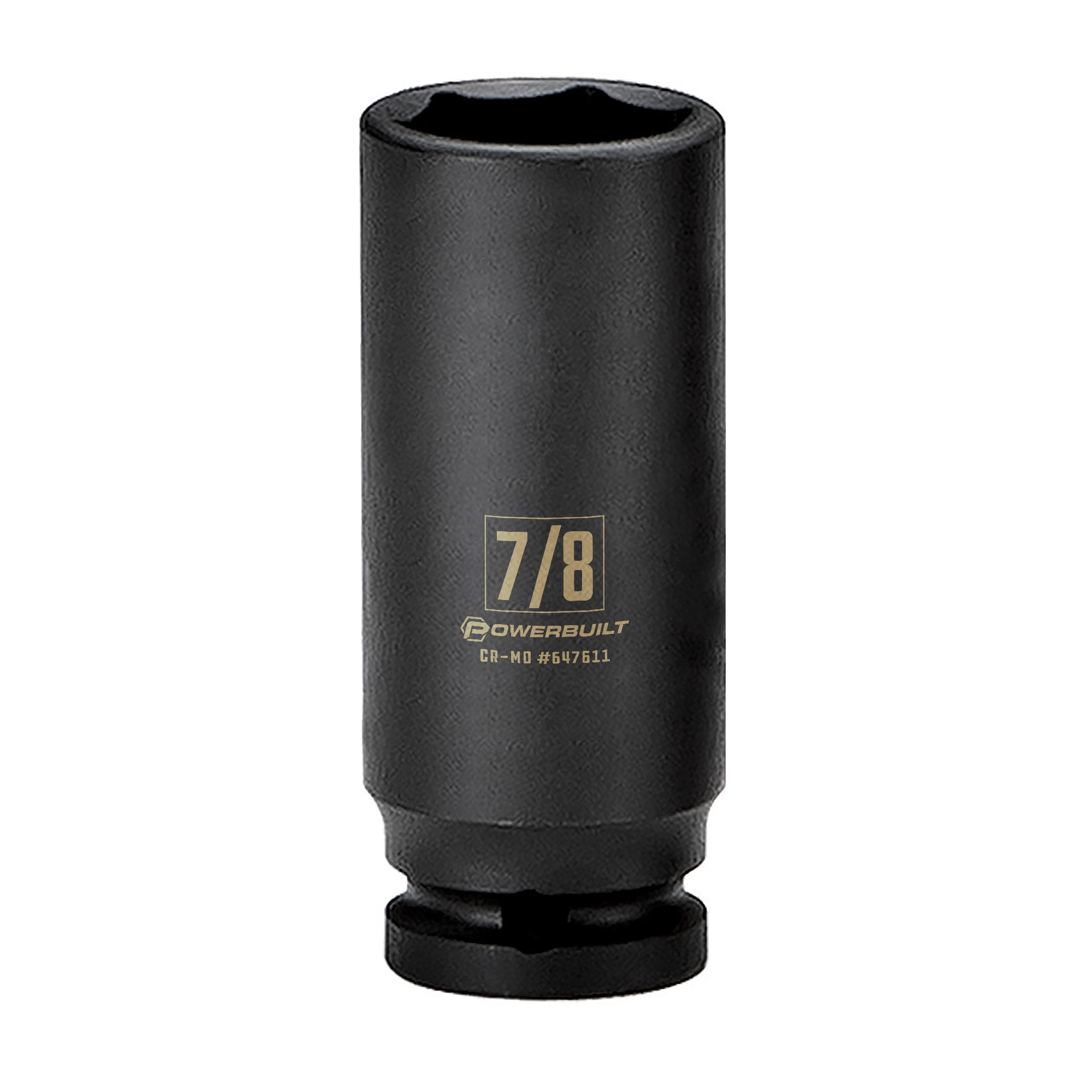 Powerbuilt 3/8 in. Drive x 7/8 in. 6 Point Deep Well Impact Socket - 647611 1 Powerbuilt 3/8 in. Drive x 7/8 in. 6 Point Deep Well Impact Socket - 647611