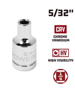 Powerbuilt 1/4 Inch Drive x 5/32 Inch 6 Point Shallow Socket - 648270 -Hot Sale Powerbuilt Shop 648270 5 32 02