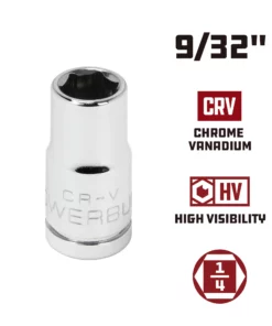 Powerbuilt 1/4 Inch Drive x 9/32 Inch 6 Point Shallow Socket - 648274 -Hot Sale Powerbuilt Shop 648274 9 32 02