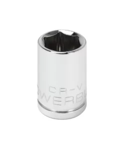 Powerbuilt 1/4 Inch Drive x 7/16 Inch 6 Point Shallow Socket - 648278