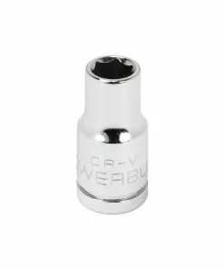 Powerbuilt 1/4 Inch Drive x 6 MM 6 Point Shallow Socket - 648283