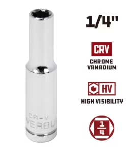 Powerbuilt 1/4 Inch Drive x 1/4 Inch 6 Point Deep Socket - 648291 -Hot Sale Powerbuilt Shop 648291 1 4 02