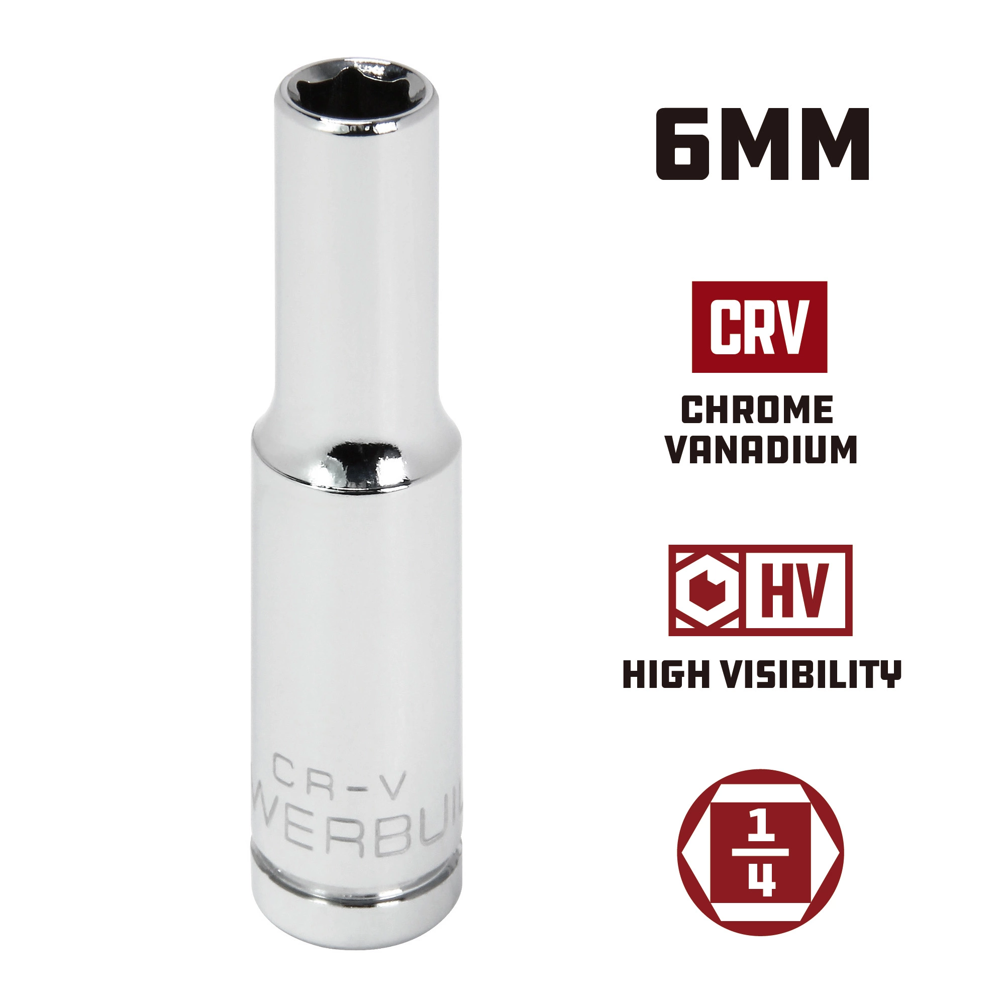 Powerbuilt 1/4 Inch Drive x 6 MM 6 Point Deep Socket - 648298 2 Powerbuilt 1/4 Inch Drive x 6 MM 6 Point Deep Socket - 648298 - Image 2