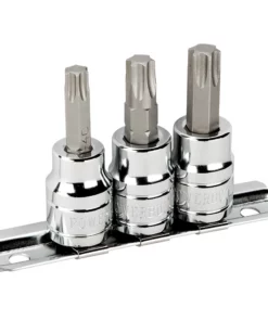Powerbuilt 3 Pc. 3/8 in. Drive Torx Bit Socket Set, T40, T45, T50 - 648337