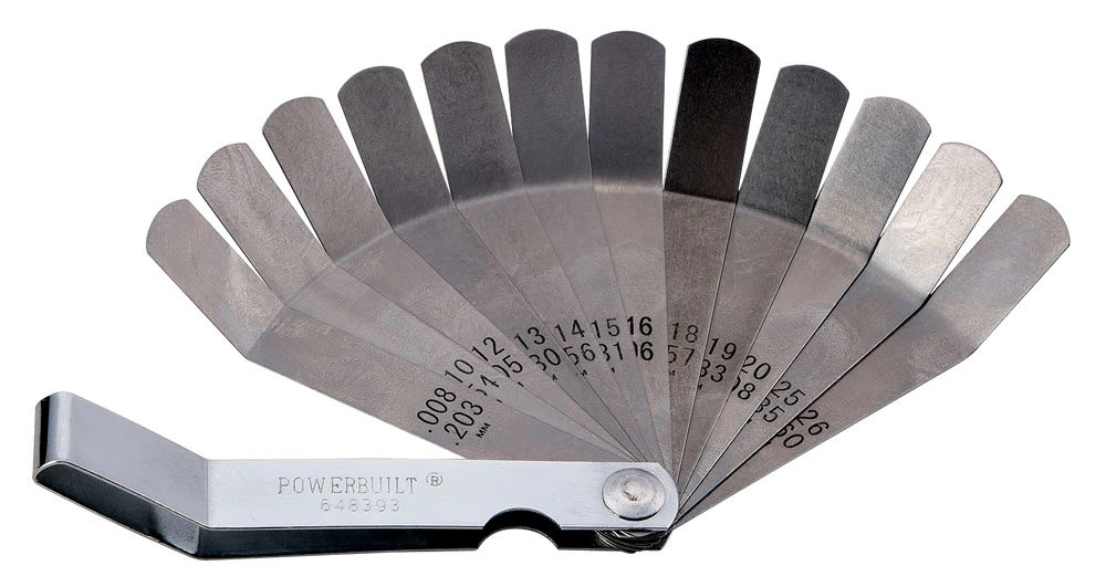 Powerbuilt 12 Blade Valve Tappet Feeler Gauge - 648393 1 Powerbuilt 12 Blade Valve Tappet Feeler Gauge - 648393