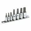 Powerbuilt 7 Pc Torx Bit Socket Set, Star Bit, 1/4" and 3/8" Drive - 648414