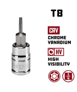 Powerbuilt 1/4 Inch Drive T-8 Tamper Proof Star Bit Socket - 648453 9 Powerbuilt 1/4 Inch Drive T-8 Tamper Proof Star Bit Socket - 648453 -Hot Sale Powerbuilt Shop 648453 02