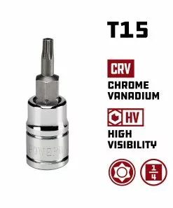 Powerbuilt 1/4 Inch Drive T-20 Tamper Proof Star Bit Socket - 648498 9 Powerbuilt 1/4 Inch Drive T-20 Tamper Proof Star Bit Socket - 648498 -Hot Sale Powerbuilt Shop 648497 02 1