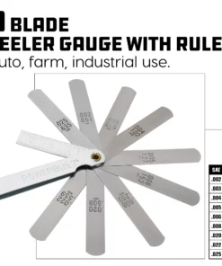 Powerbuilt 9 Blade Feeler Gauge And Ruler - 648514 -Hot Sale Powerbuilt Shop 648514 02