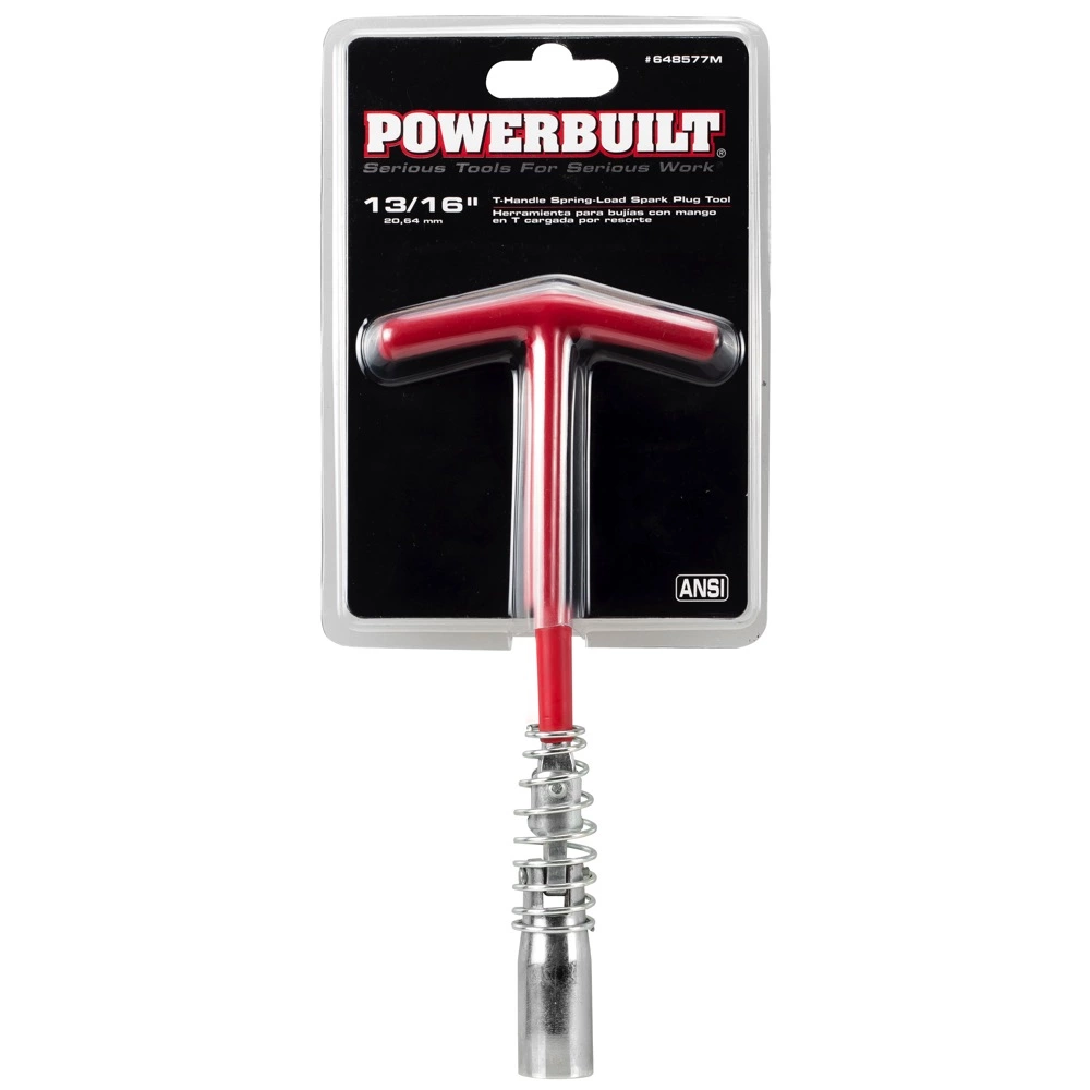 Powerbuilt 13/16"T-Hdl Spring-Load Spark Plug Tool - 648577 2 Powerbuilt 13/16"T-Hdl Spring-Load Spark Plug Tool - 648577 - Image 2
