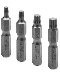 Powerbuilt 4 Pc. XZN Triple Square Spline Bit 12 Point Set, M6-M12 - 648599M