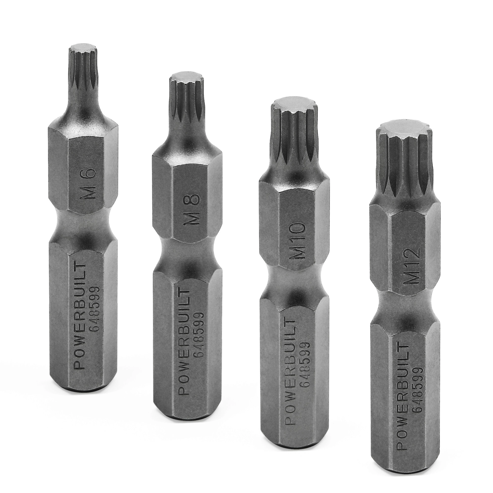 Powerbuilt 4 Pc. XZN Triple Square Spline Bit 12 Point Set, M6-M12 - 648599M 1 Powerbuilt 4 Pc. XZN Triple Square Spline Bit 12 Point Set, M6-M12 - 648599M