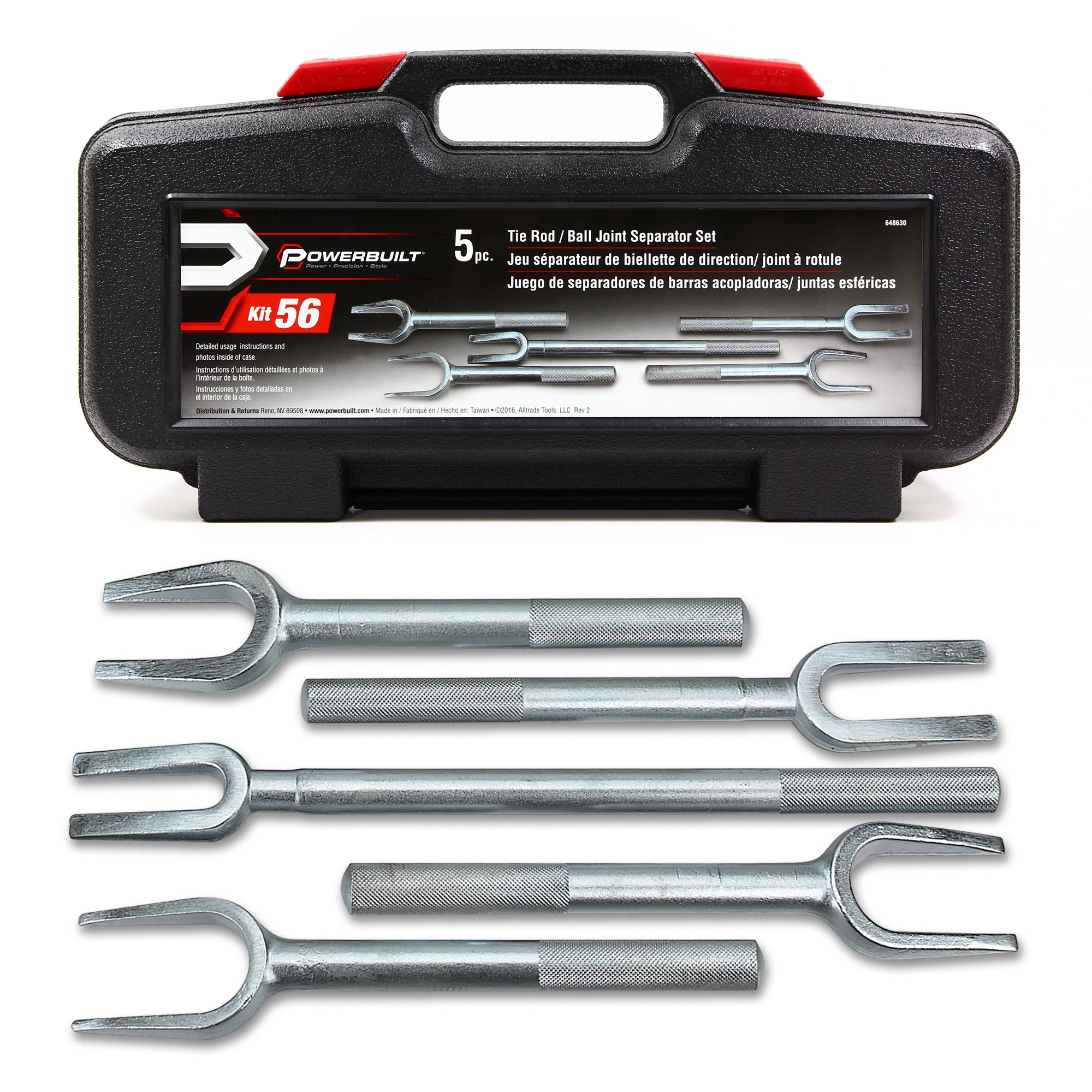 Powerbuilt 5 Piece Tie Rod/Ball Joint Separator Set - 648630 1 Powerbuilt 5 Piece Tie Rod/Ball Joint Separator Set - 648630