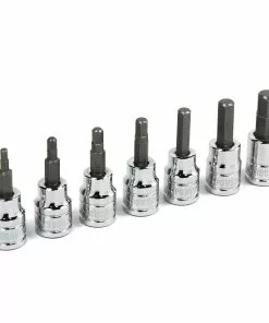 Powerbuilt 7 Piece 3/8 Inch Drive SAE Hex Bit Socket Set - 648661